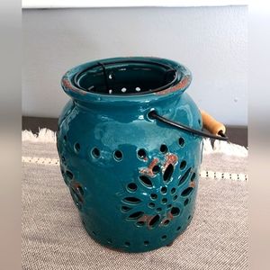 Rustic Ceramic Tealight Lantern